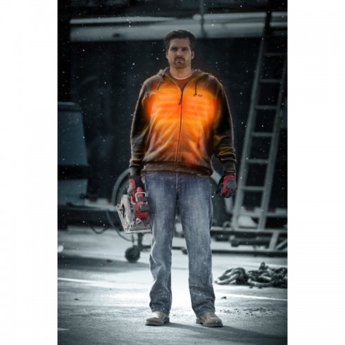 Толстовка с подогревом с капюшоном MILWAUKEE M12 HHGREY3 (S), серая, (размер S)