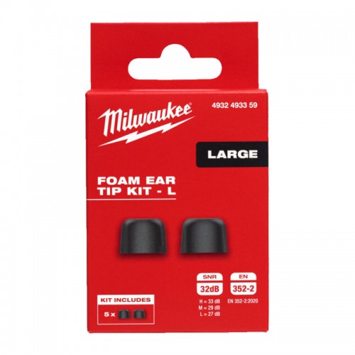 Сменные вкладыши (амбушюры) для наушников RLEPB MILWAUKEE, пена с еффектом памяти, L, 5 пар.