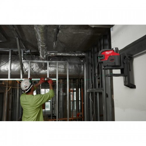 Нивелир 4х точечный лазерный аккумуляторный MILWAUKEE M12 CLL4P-0C (зелёный луч)