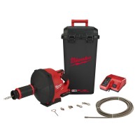 Машина прочистная аккумуляторная MILWAUKEE M18 FDCPF10-201C трос 10мм (ЗУ+1акк.Х2Ач+ведро)