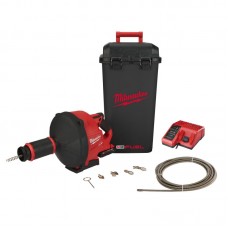 Машина прочистная аккумуляторная MILWAUKEE M18 FDCPF10-201C трос 10мм (ЗУ+1акк.Х2Ач+ведро)