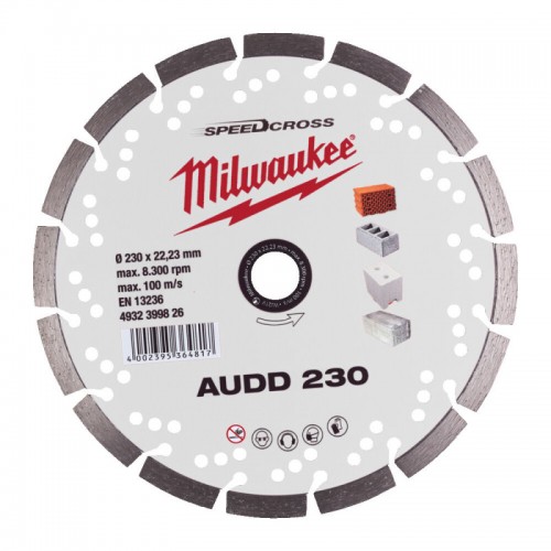Диск алмазный Speedcross MILWAUKEE AUDD 230, Ø230мм (бетон, кирпич, асфальт)