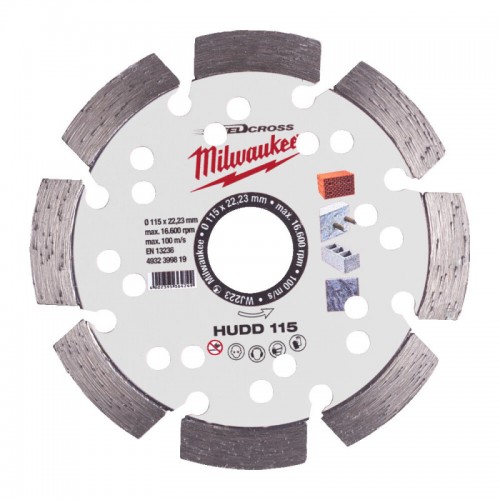 Диск алмазный Speedcross MILWAUKEE HUDD 115, Ø115мм (железобетон, гранит)