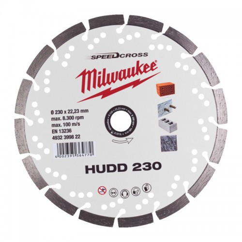 Диск алмазный Speedcross MILWAUKEE HUDD 230, Ø230мм (железобетон, гранит)