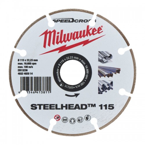 Диск алмазный Speedcross STEELHEAD™ 115 MILWAUKEE, Ø115мм, (металл, нержавейка)