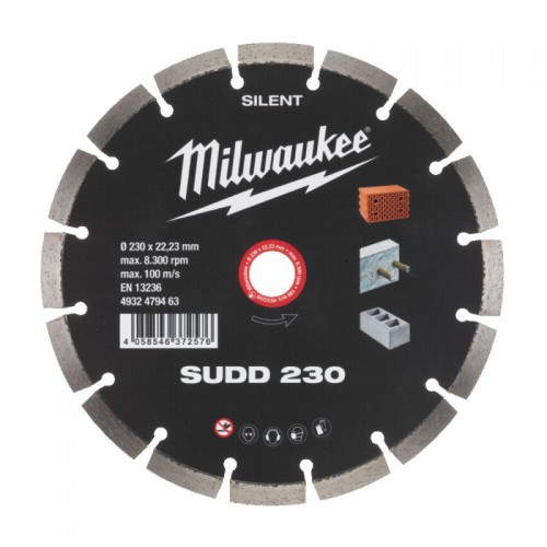 Диск алмазный MILWAUKEE SUDD 230, Ø230мм (железобетон, кирпич)