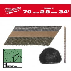 Гвозди с кольцевой накаткой и D-образной головкой 34°/50мм RS для M18 FFN (2200 шт) MILWAUKEE