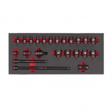 Ложемент c головками ShW 3/8'' STD MILWAUKEE, (23шт) (45х178,5х417мм) для тележек