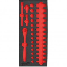 Ложемент для головок хромированных 3/8'' MILWAUKEE, (32шт) (45х178,5х417мм) для тележек