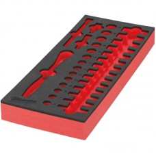 Ложемент для головок хромированных 3/8'' MILWAUKEE, (32шт) (45х178,5х417мм) для тележек