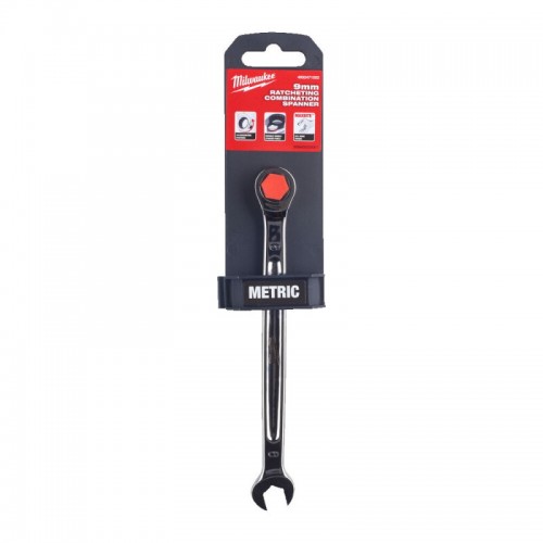 Ключ рожково-накидний MAX BITE MILWAUKEE с трещеткой, 9мм