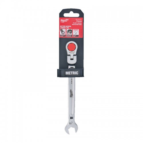 Ключ рожково-накидний MAX BITE MILWAUKEE с трещеткой и шарниром, 11мм