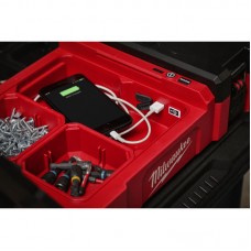 Фонарь светодиодный аккумуляторный/органайзер, с портами USB-A и USB-C MILWAUKEEM 12 POAL-0 PACKOUT