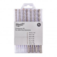 Набір бурів SDS-PLUS Contractor MILWAUKEE, (5,5/6/6/7/7/8/10мм) (7шт)