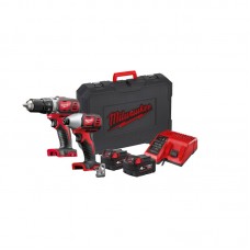 Набір з 2х інструментів безщіткових акумуляторних MILWAUKEE M18 BPP2D-402C