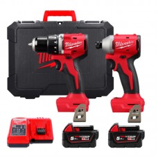 Набір з 2х інструментів безщіткових акумуляторних MILWAUKEE M18 BLCPP2B-502C