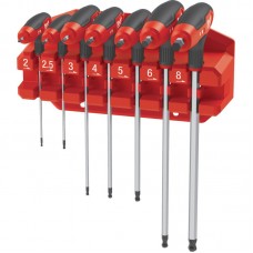 Набор ключей Г-образных MILWAUKEE с комфортной ручкой, Hex с шаром, (7шт)