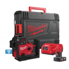 Нивелир лазерный аккумуляторный 3D MILWAUKEE M12 A3PLO-401C  (360˚, зелёный луч) (ЗП+1акк.Х4Ач+кейс)