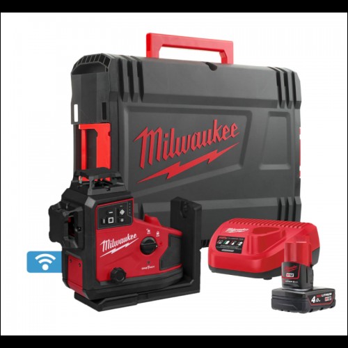Нивелир лазерный аккумуляторный 3D MILWAUKEE M12 A3PLO-401C  (360˚, зелёный луч) (ЗП+1акк.Х4Ач+кейс)