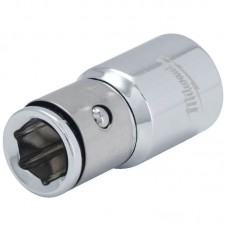 Перехідник хромований MILWAUKEE з 1/2" квадратний хвостовик на 1/4" Hex