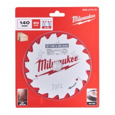 Диск пильный по дереву для торцевых пил PFTE THIN KERF MILWAUKEE, Ø140х20х1,6мм, 18 зуб.