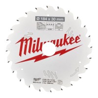 Диск пильный по дереву PFTE THIN KERF MILWAUKEE, Ø184х30х1,6мм, 24 зуб.