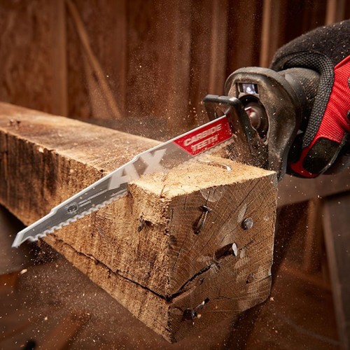 Полотно для шабельних пилок AX FANG TIP CARBIDE MILWAUKEE, 150х5мм, (5шт), (дерево з цвяхами)