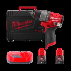 Дрель-шуруповерт аккумуляторная бесщёточная ударная MILWAUKEE M12 FPD2-202X (37Нм) (ЗУ+2Х2Ач+HDкейс)