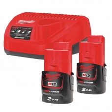 Энергокомплект MILWAUKEE M12 NRG-202 (ЗУ С12+ 2акк.Х2Ач B2)