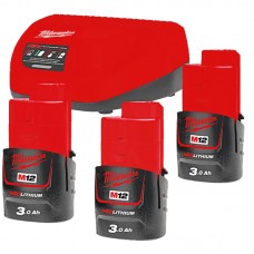 Энергокомплект MILWAUKEE M12 NRG-303 (ЗУ С12+ 3акк.Х3Ач B3)