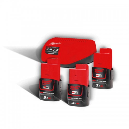 Энергокомплект MILWAUKEE M12 NRG-303 (ЗУ С12+ 3акк.Х3Ач B3)