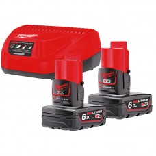 Энергокомплект MILWAUKEE M12 NRG-602 (ЗУ С12+ 2акк.Х6Ач B6)