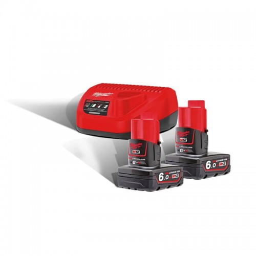 Энергокомплект MILWAUKEE M12 NRG-602 (ЗУ С12+ 2акк.Х6Ач B6)
