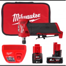 Машина шлифовальная аккумуляторная цанговая угловая бесщеточная MILWAUKEE M12 FDGA-422B (ЗУ+2ак)