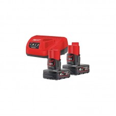 Энергокомплект MILWAUKEE M12 NRG-402 (ЗУ С12+ 2акк.Х4Ач B4)