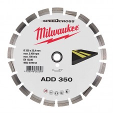 Диск алмазный Speedcross MILWAUKEE ADD 350, Ø350мм (асфальт)