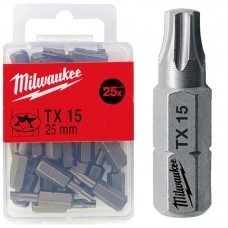 Бита MILWAUKEE, TX15, 25мм, (25шт)