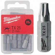 Бита MILWAUKEE, TX25, 25мм, (25шт)