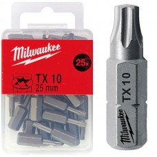 Бита MILWAUKEE, TX10, 25мм, (25 шт)