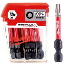 Бита SHOCKWAVE MILWAUKEE, TX25, 50мм, (10 шт)