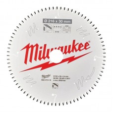 Диск пильный по алюминию PFTE MILWAUKEE, Ø216х30х2,4мм, 80 зуб.