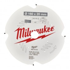 Диск пильный по фиброцементу PFTE MILWAUKEE, Ø160х20х2,2мм, 4 зуб.
