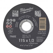 Диск отрезной по металлу MILWAUKEE Trade, SCS 41/115х1, Ø115мм