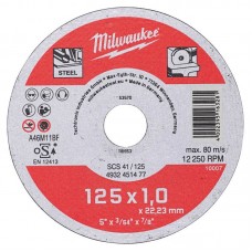 Диск отрезной по металлу MILWAUKEE, SCS 41/125х1, Ø125мм