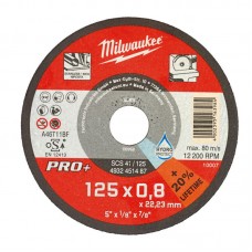 Диск отрезной по металлу MILWAUKEE, SCS 42/125х0.8 PRO+, Ø125мм