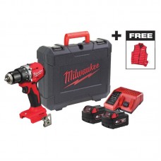 Дрель-шуруповёрт аккумуляторная бесщёточная ударная MILWAUKEE M18 BLPDRCMC-402C (60Нм) + ЖИЛЕТКА