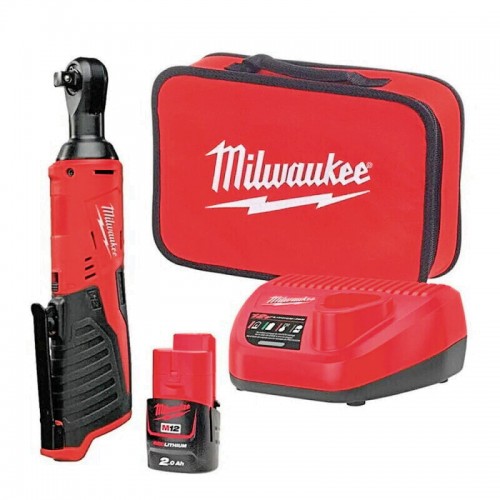Трещётка аккумуляторная бесщёточная MILWAUKEE 1/4\" (40 Нм) M12 IR-201B (ЗУ+1акк.Х2Ач+сумка)