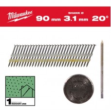 Гвозди с кольцевой накаткой и полукруглой головой MILWAUKEE 20°/75мм RS для M18 FFN21 (1750шт)