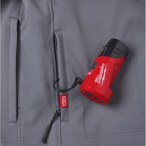 Куртка с подогревом MILWAUKEE M12 HJGREY5-201, серая, размер XXL (ЗУ +1акк.Х2Ач)