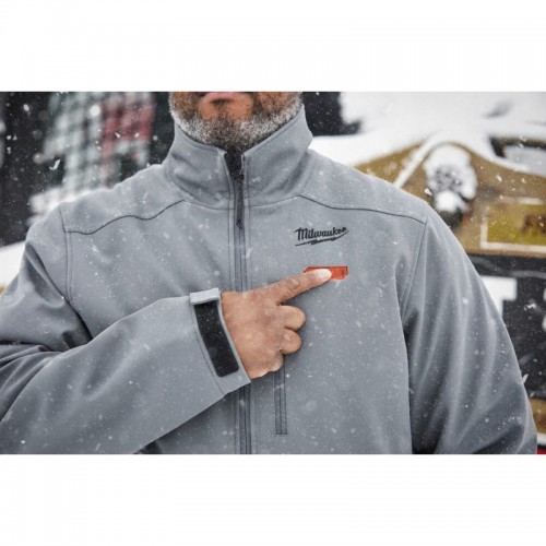 Куртка с подогревом MILWAUKEE M12 HJGREY5-201, серая, размер XXL (ЗУ +1акк.Х2Ач)
